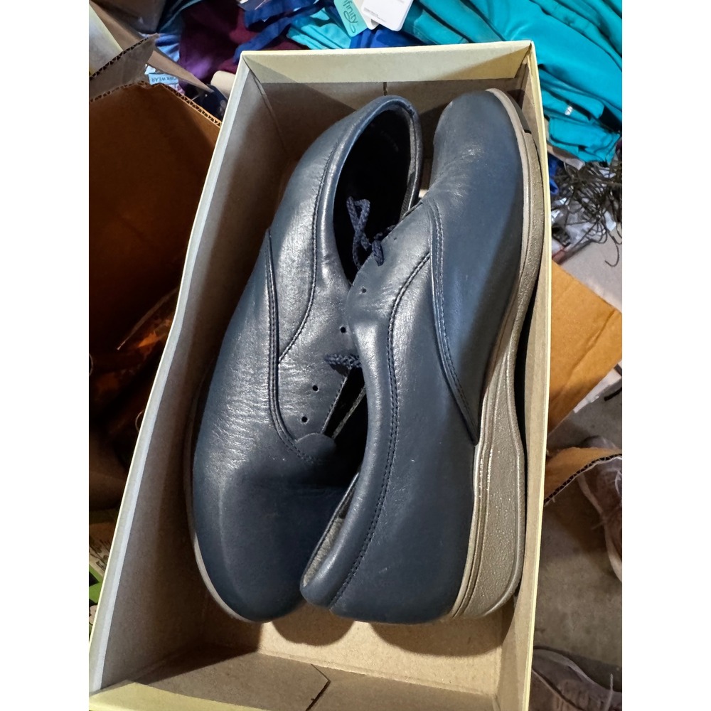 Alexis II Navy Blue Leather Lace Up Oxford Flats Women Size 10 M 119407
